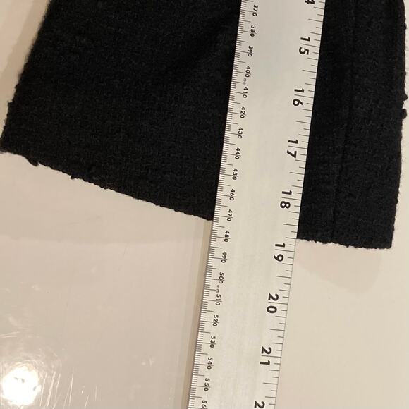 NWOT THEORY Jacket S Black Tweed Wool ¾-Tiered-Bell-Slev Crop/Waist 3-Btn Pocket - Picture 8 of 10